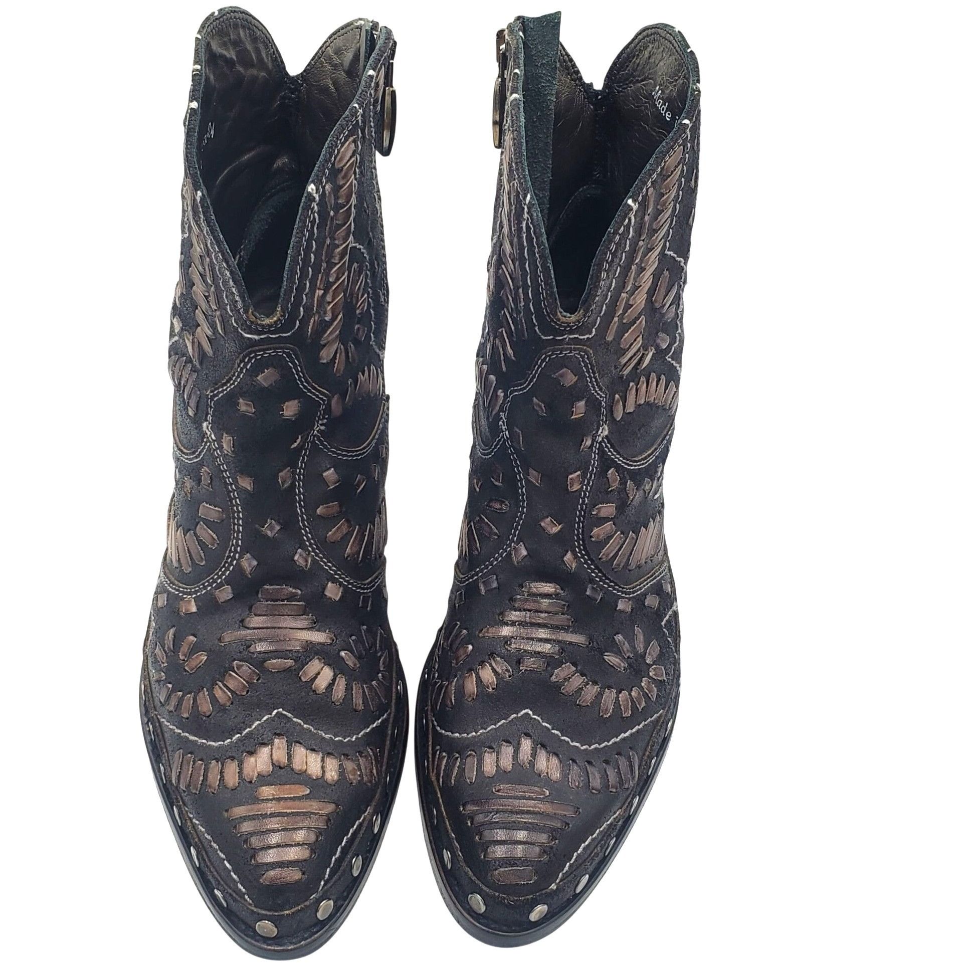 Mark Nason Italy Mark Nason Women's size 8.5 Black Leather distressed W Size US 8.5 / IT 38.5 - 3 Thumbnail