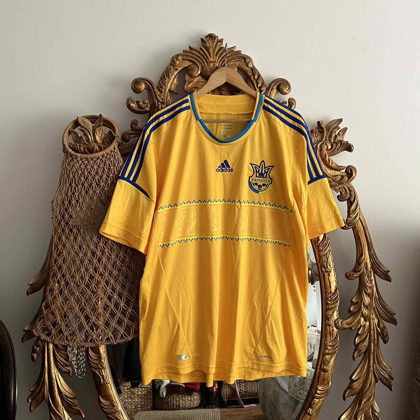 Adidas 2011 2012 Ukraine National Adidas Home Soccer Jersey Kit Size US XL / EU 56 / 4 - 1 Thumbnail