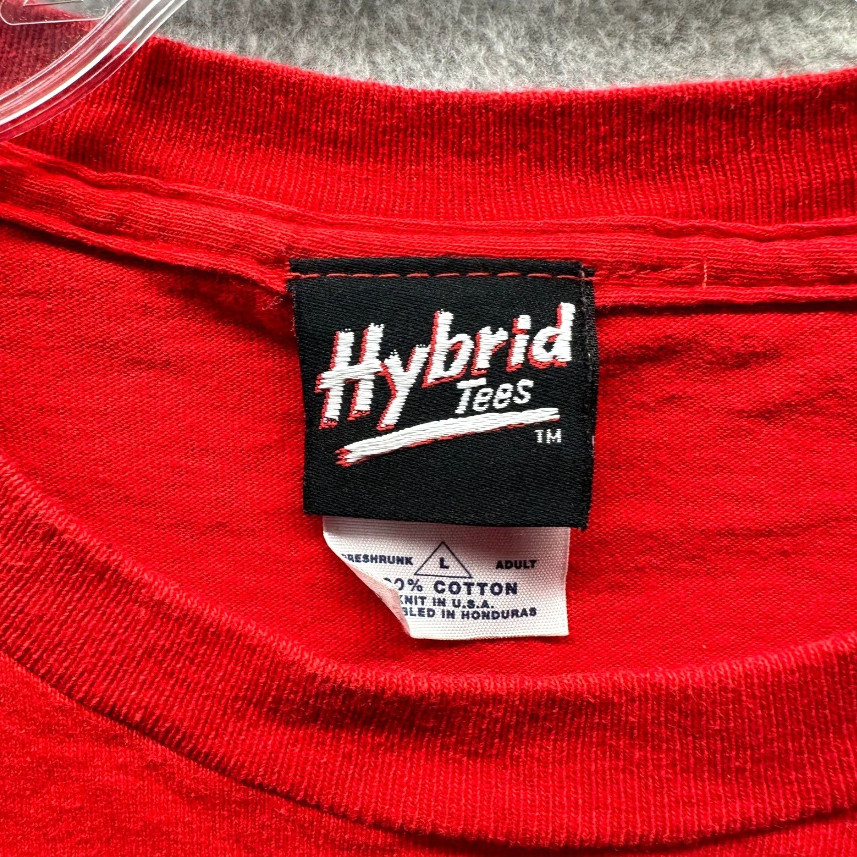 Vintage VINTAGE Hybrid T Shirt Adult Large Red Funny Sarcasm 90s Nerd Tee Crew Idiot Shirt Mens Size US L / EU 52-54 / 3 - 5 Thumbnail