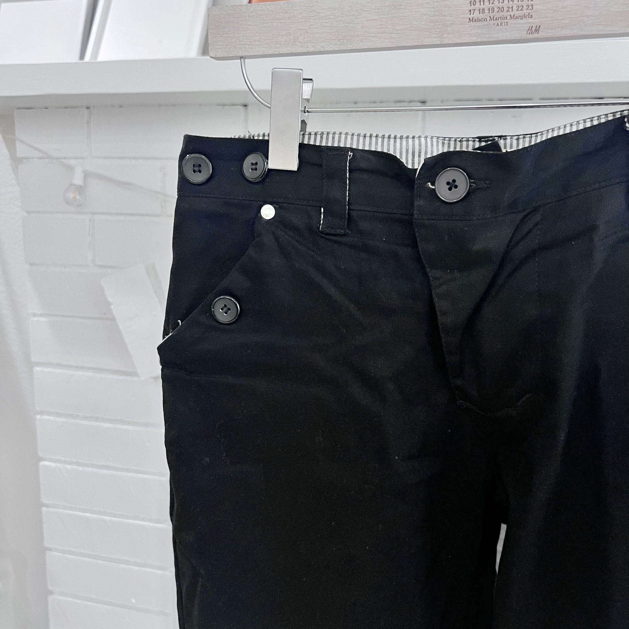 Other Satcas Ash Limited Folded Pinstripe Chino Pants - Black Size US 30 / EU 46 - 2 Thumbnail