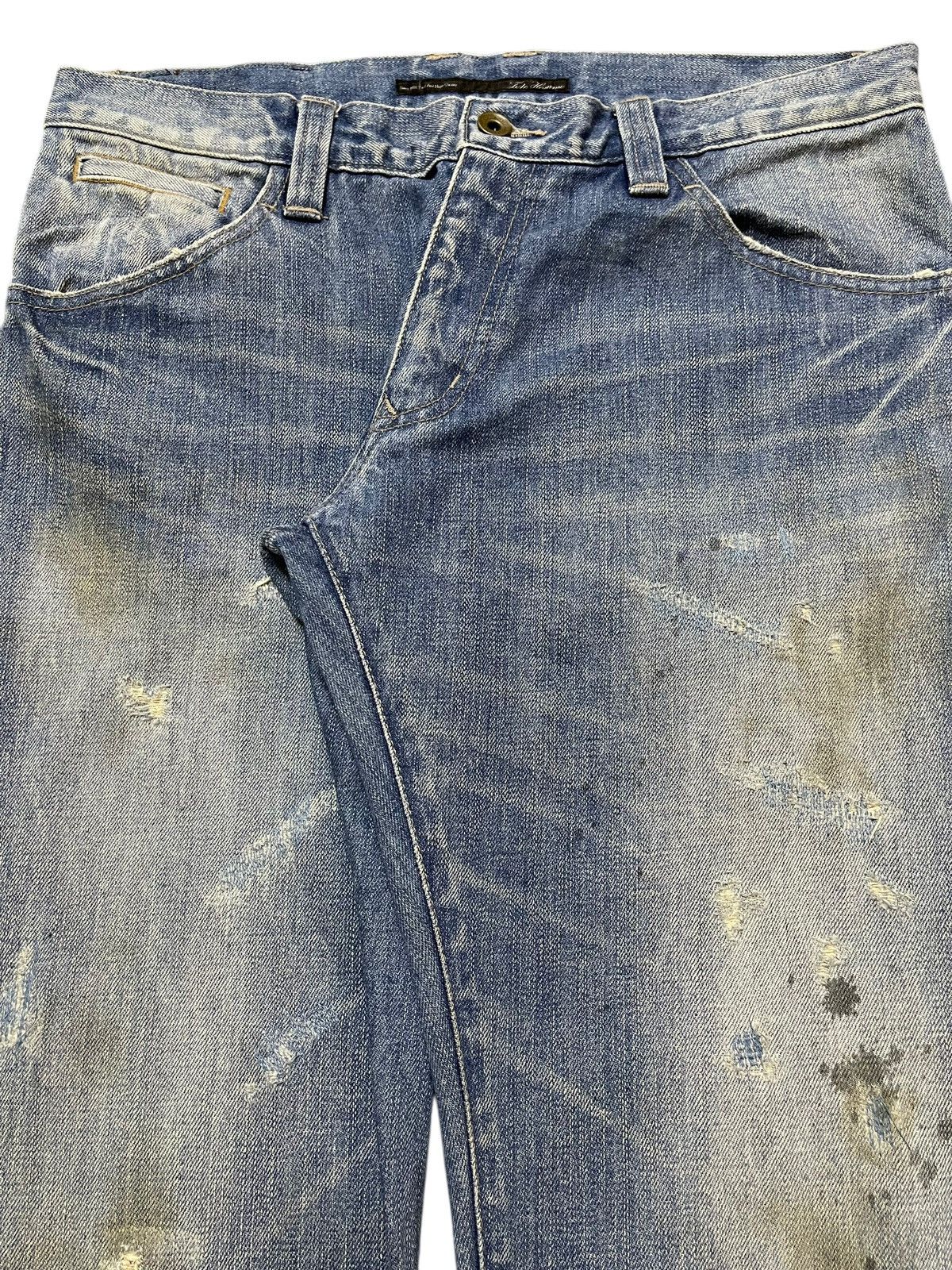 Issey Miyake Vintage Japan Tete Homme Mud Faded Wash Style Jeans Size US 34 / EU 50 - 4 Thumbnail