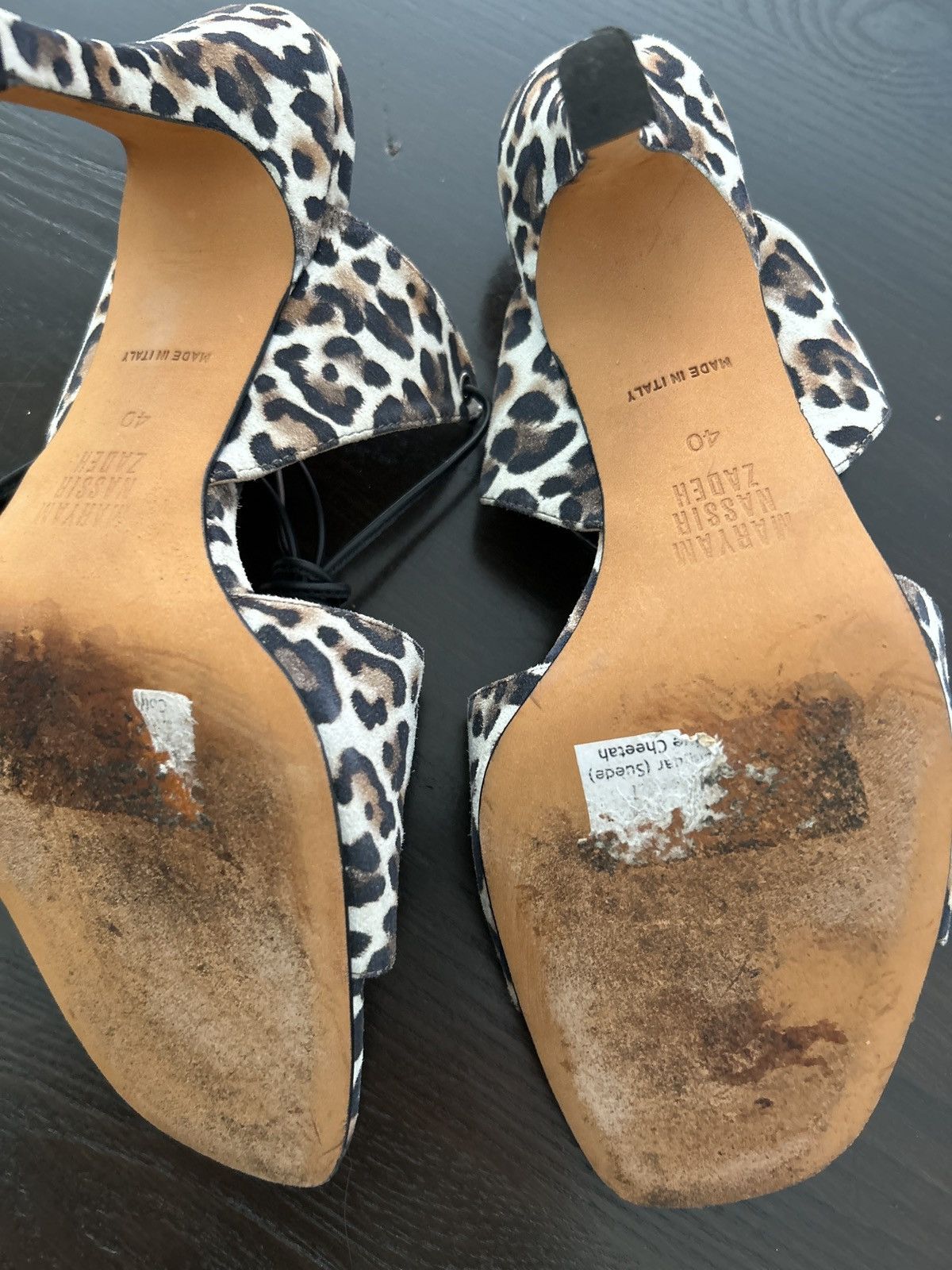 Maryam Nassir Zadeh Cheetah heels open toe heels Size US 10 / IT 40 - 2 Thumbnail