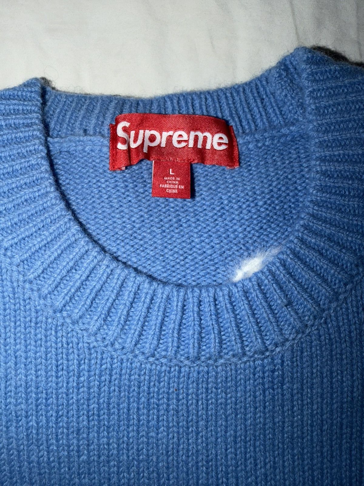 Supreme Supreme Angora Script Sweater Light Blue - Large Size US L / EU 52-54 / 3 - 6 Thumbnail