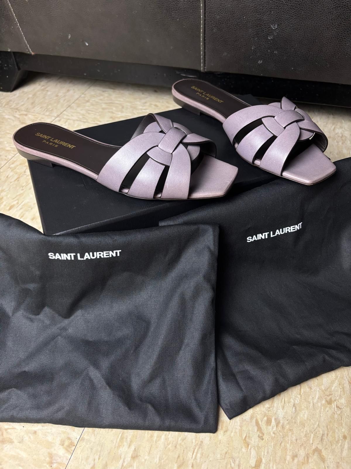 Saint Laurent Paris Saint Laurent Women's Iris Woven Flat Sandals Size 38.5 Size US 8.5 / IT 38.5 - 2 Thumbnail
