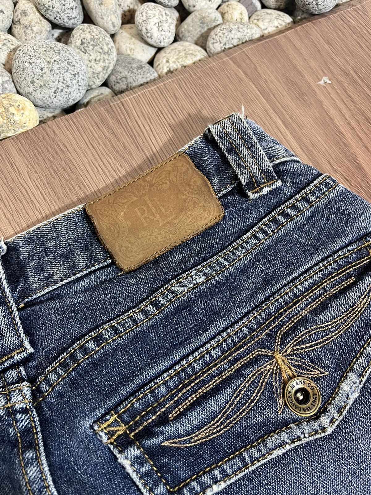 RRL Ralph Lauren × Vintage Washed vintage lauren by ralph lauren studded flare denim Size US 29 - 7 Thumbnail