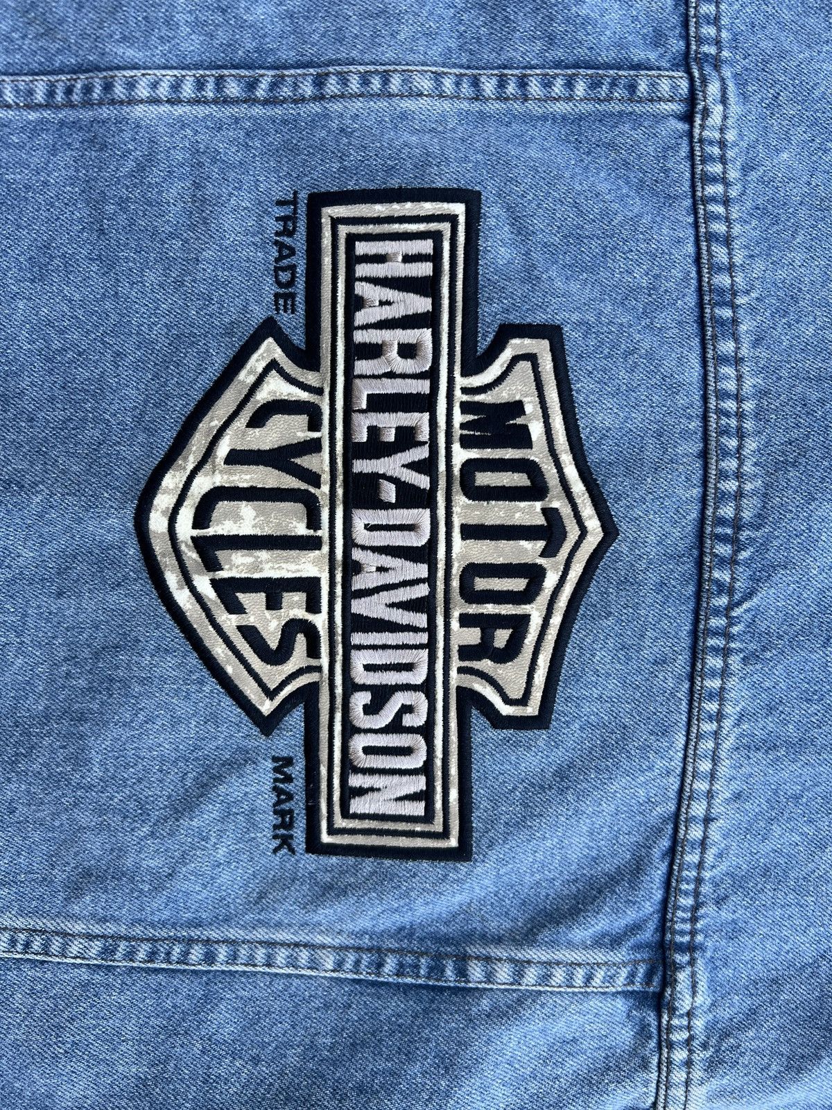 Harley Davidson 1990s Harley Davidsons Light Indigo Denim Biker Vest Size M Size M / US 6-8 / IT 42-44 - 4 Thumbnail