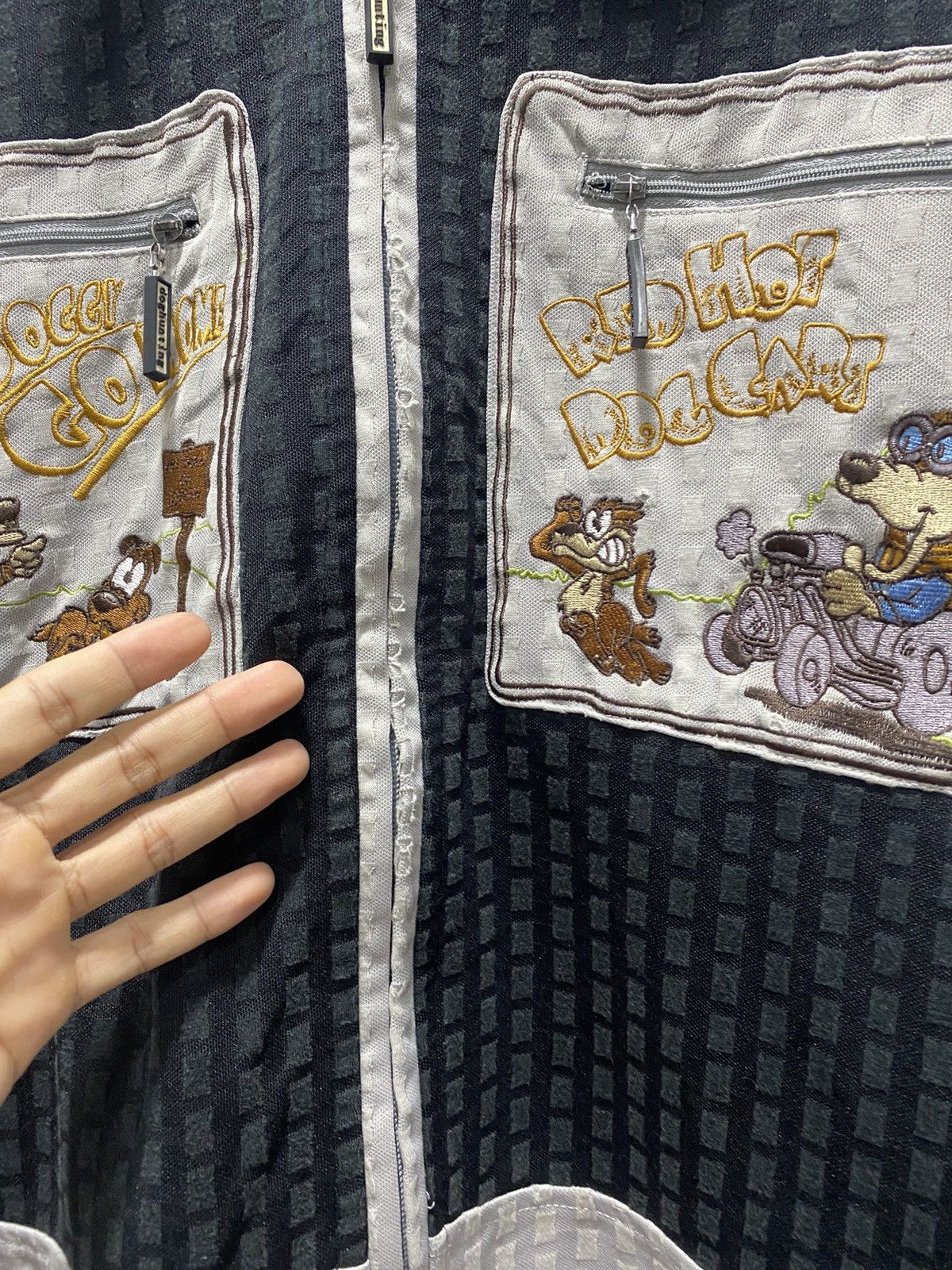Cartoon Network × Vintage Sick☠️ Dog Hunting Zipper Sweater Embroidery Jacket Size US M / EU 48-50 / 2 - 5 Thumbnail