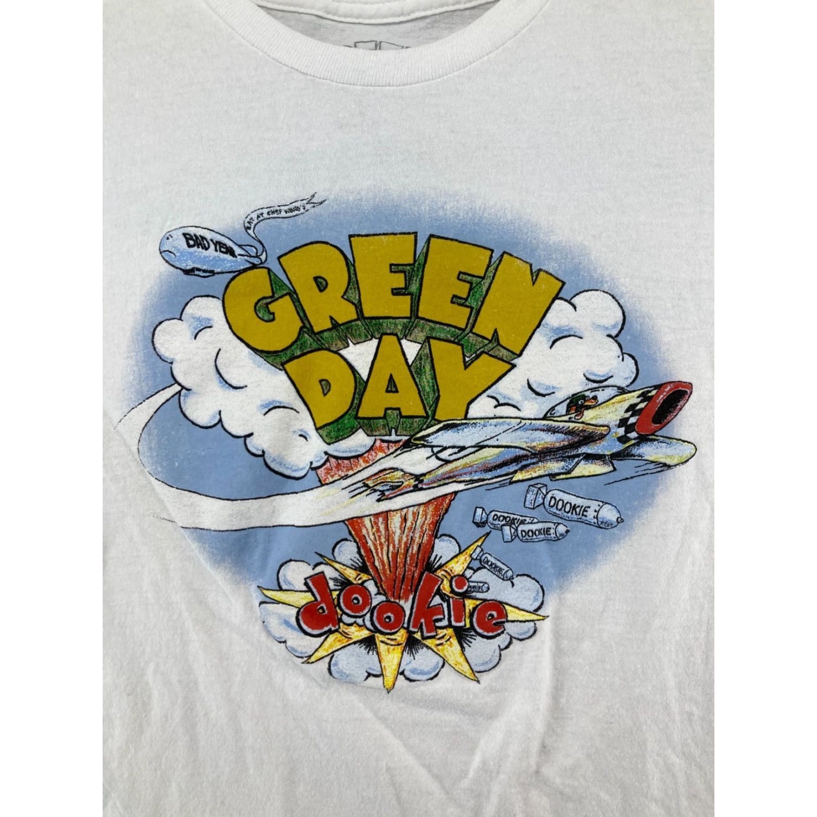 Vintage VINTAGE: Green Day T-Shirt Mens Small White Dookie Airplane Bombs Shirt Size US S / EU 44-46 / 1 - 2 Thumbnail