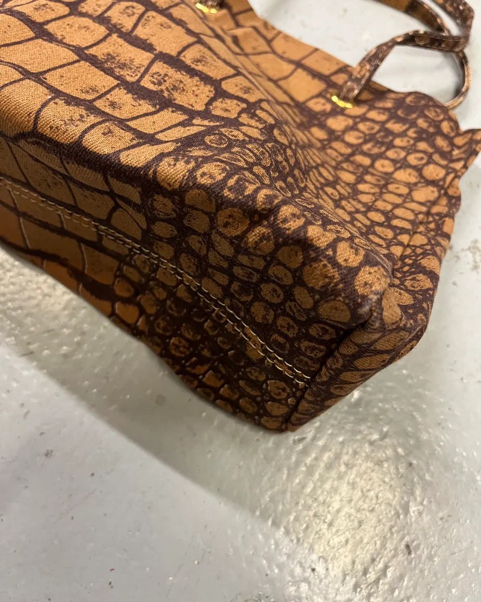Roberto Cavalli Roberto Cavalli Tan Jacquard Crocodile Print Handle Bag Size ONE SIZE - 5 Thumbnail