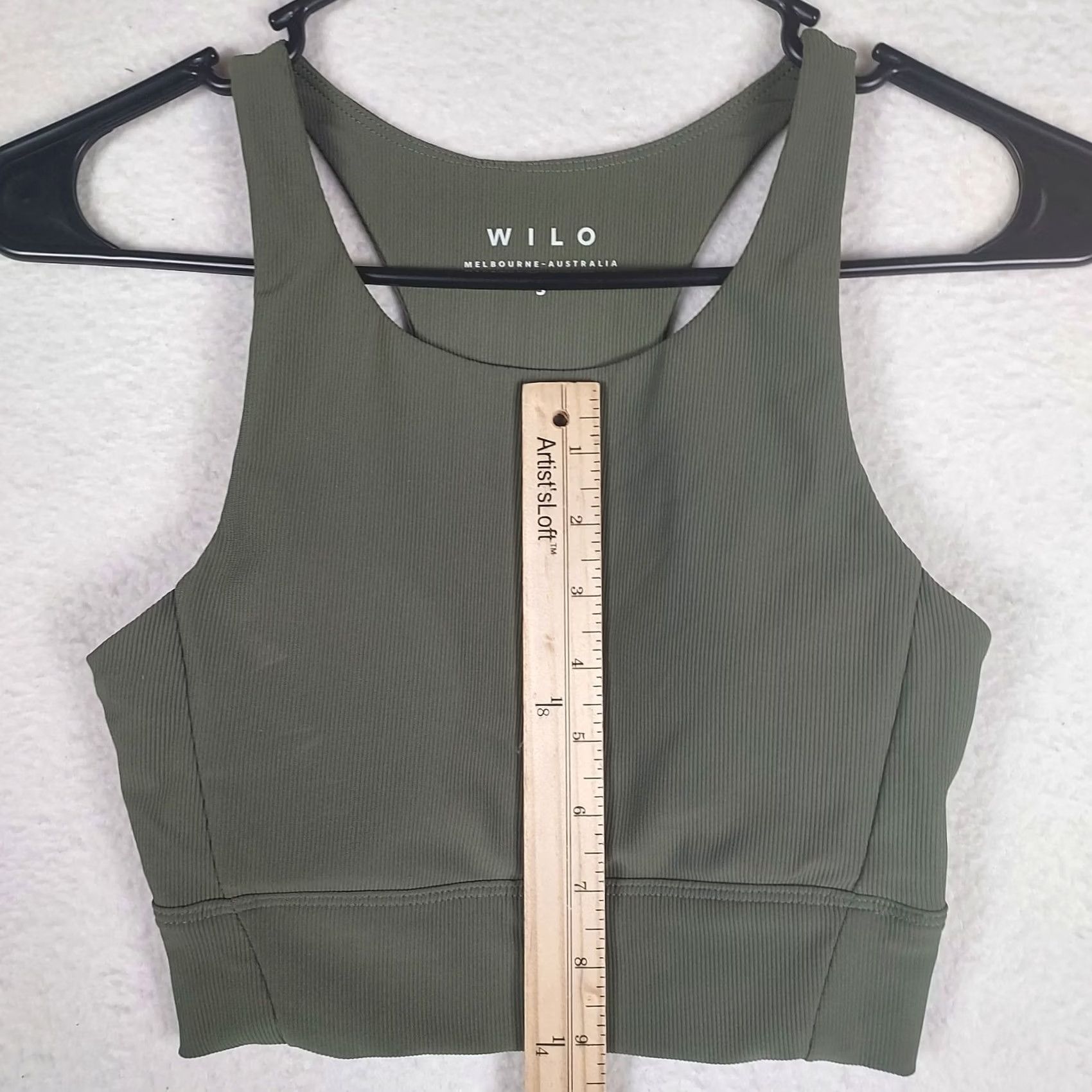 Olive WILO Women’s Small Olive Green Cropped Athletic Tank Sleeveless Pullover Activewear Shirt Girls/Women Size ONE SIZE - 6 Thumbnail