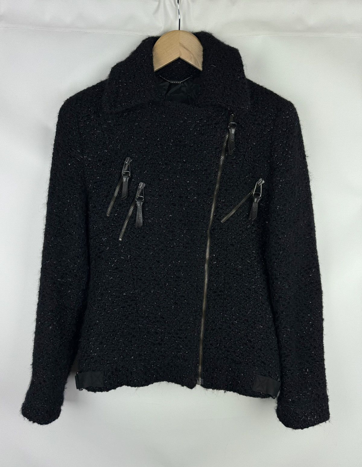 Versus Versace Vintage Ladies Wool Biker Jacket Size 26 / 40