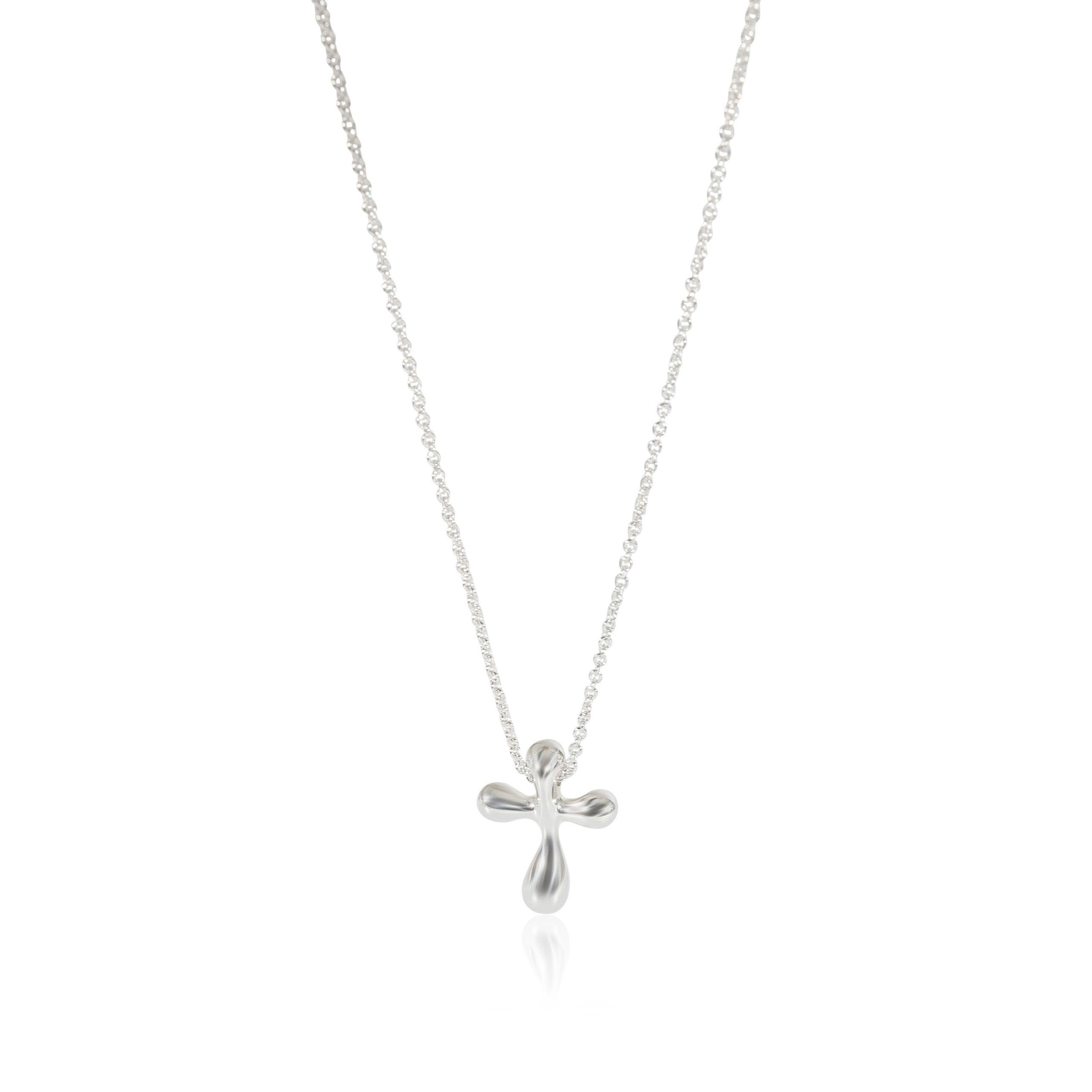 image of Tiffany Co Tiffany & Co. Elsa Peretti Vintage Cross Pendant In Sterling Silver, Women's