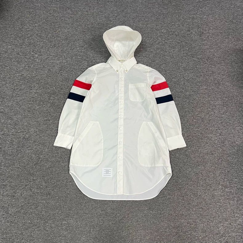 Thom Browne Thom Browne White Nylon Raincoat - dmc Size US M / EU 48-50 / 2 - 1 Thumbnail