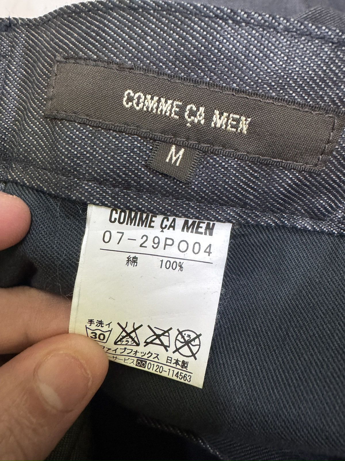 Vintage Flare Comme Ça Men Waxed Black Jeans Coated Back Faded Marks Size US 31 - 12 Thumbnail
