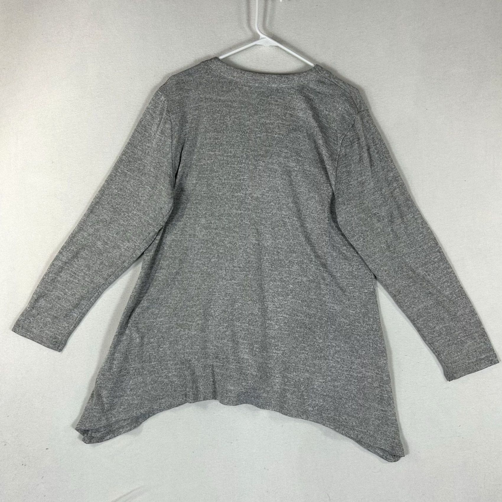 Vintage Maurices Lightweight Sweater Throw Women's Size 2XL Gray V-Neck Long Sleeve Top Pullover Knit Bohemian Classic Relaxed Fit Pockets Stretch Size XXL / US 16-18 / IT 52-54 - 6 Thumbnail