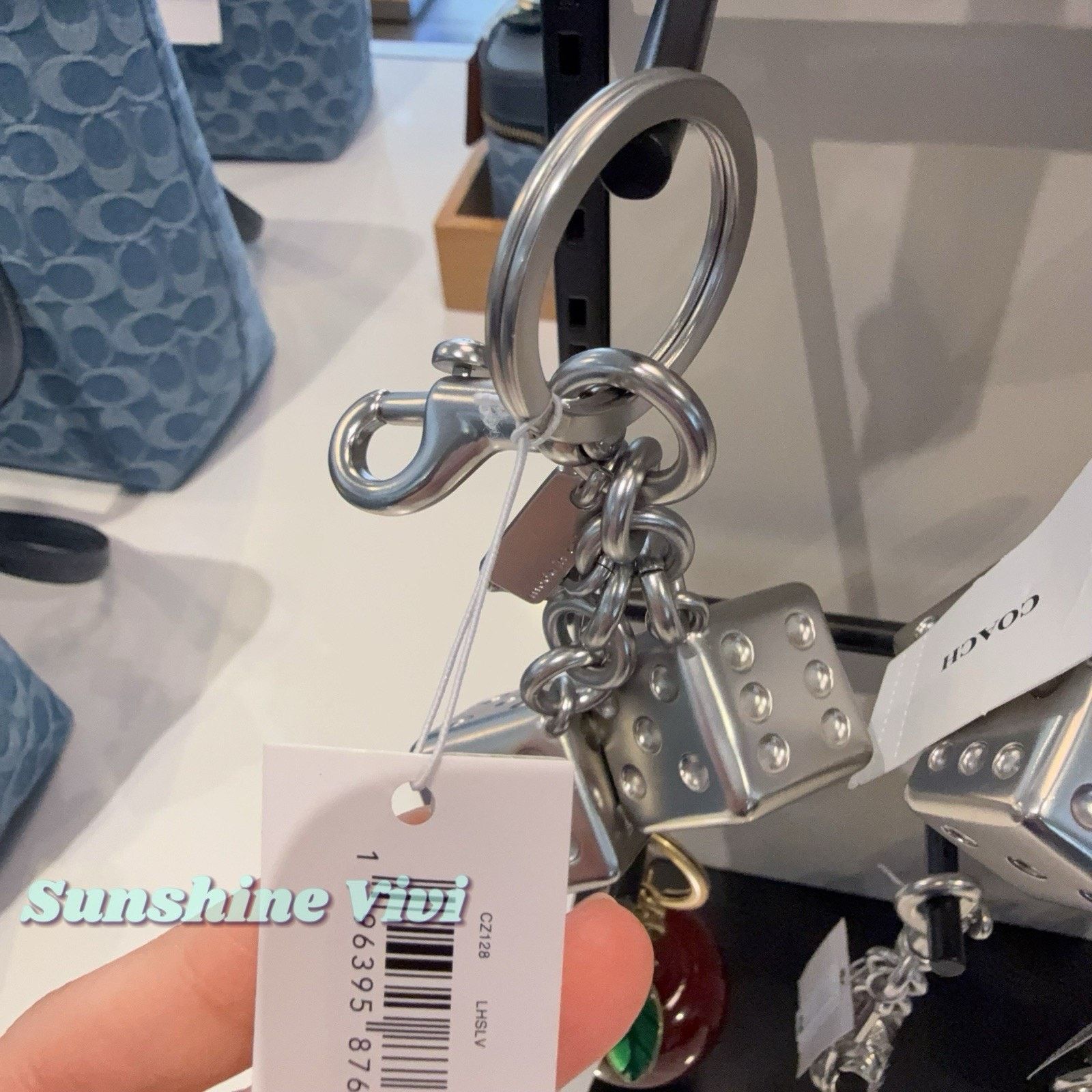 Coach NWT Coach 3D Metal Dice Cluster Bag Charm Keychain Fob CZ128 Size ONE SIZE - 3 Thumbnail