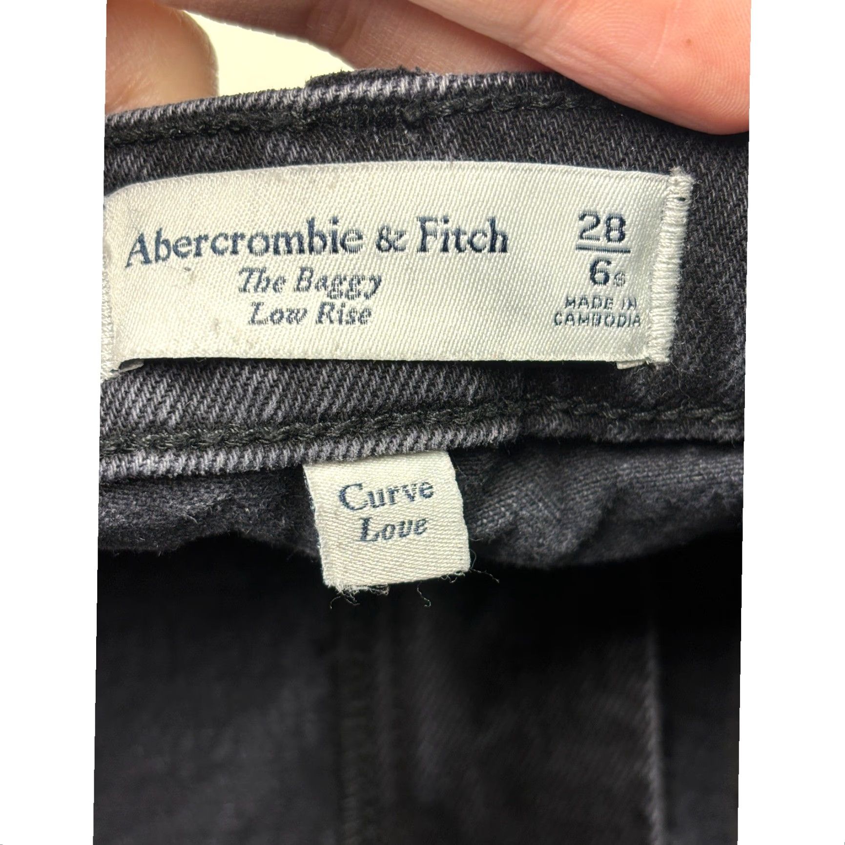 Abercrombie & Fitch Abercrombie & Fitch The Baggy Low Rise Jeans Dark Wash 32X28 Curve Love Wide-Leg Jeans Womens Size 24" / US 00 / IT 34 - 5 Thumbnail