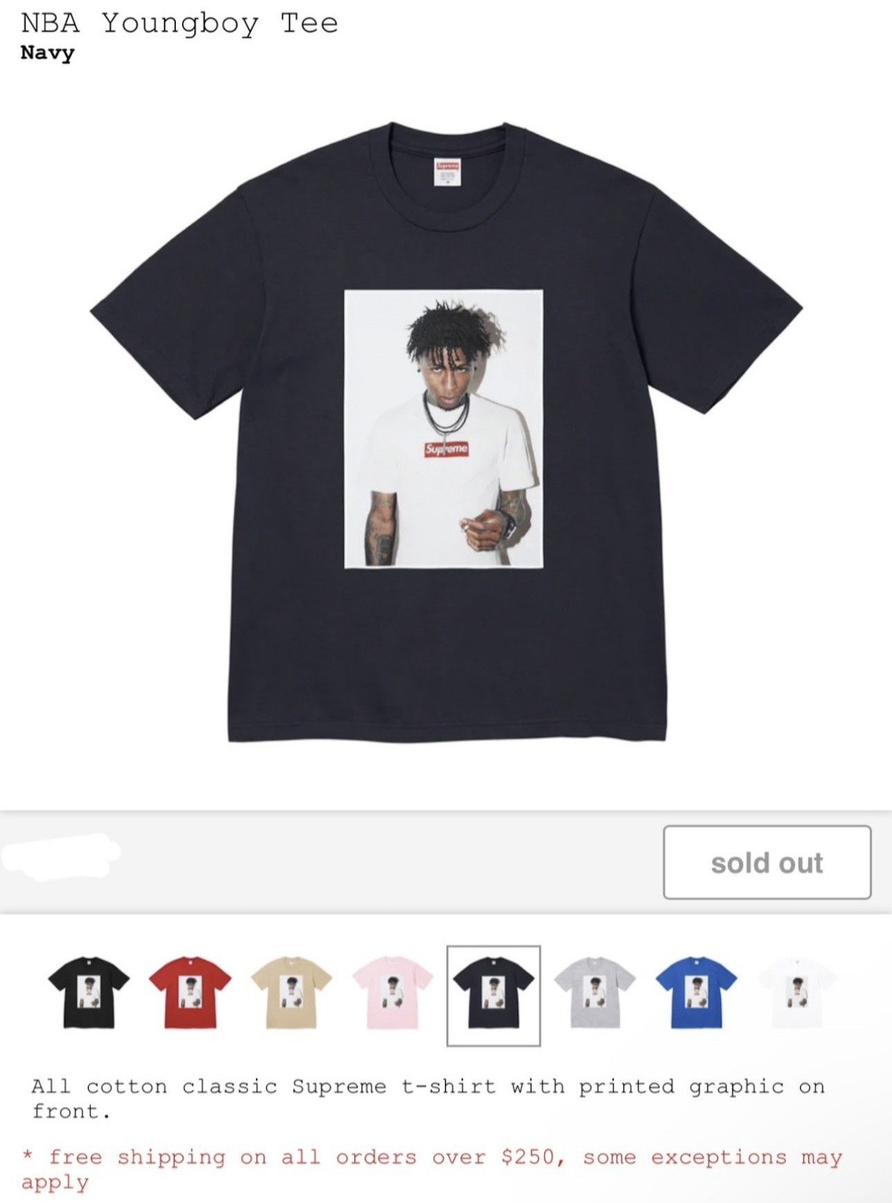 Supreme Supreme NBA Youngboy Tee Size US L / EU 52-54 / 3 - 3 Thumbnail