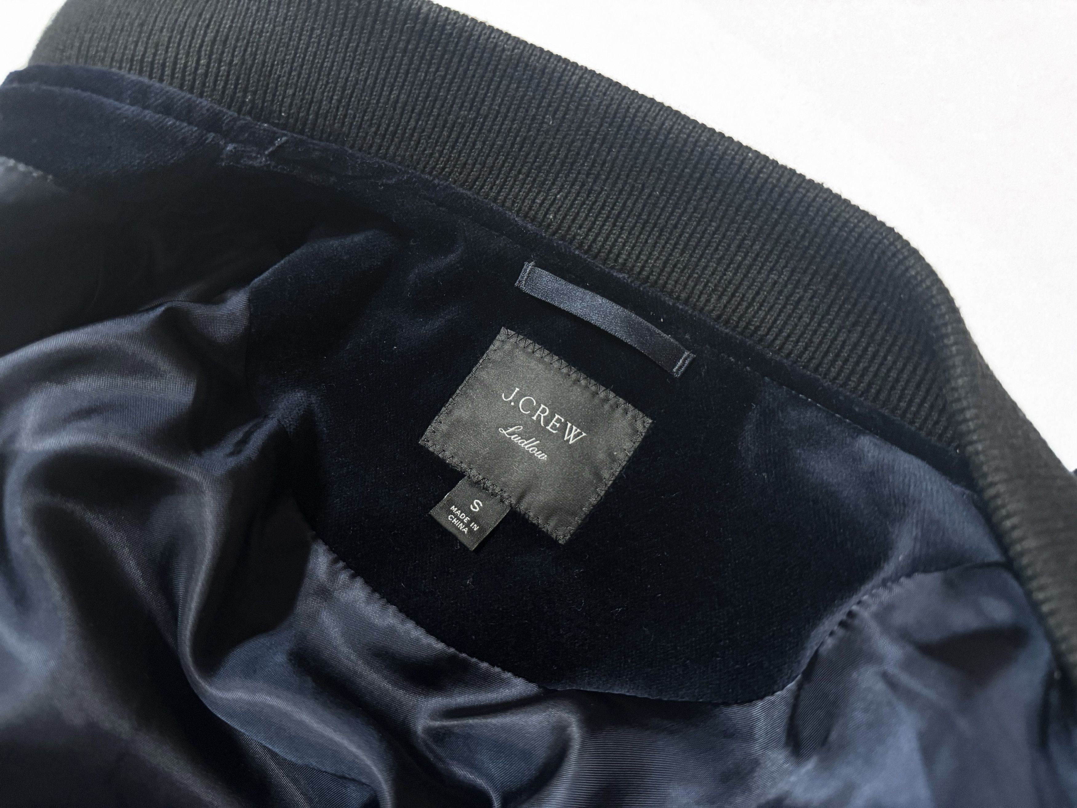 J.Crew NWOT J.Crew Ludlow Navy Velvet Bomber with Tuxedo Stripes Size US S / EU 44-46 / 1 - 5 Thumbnail