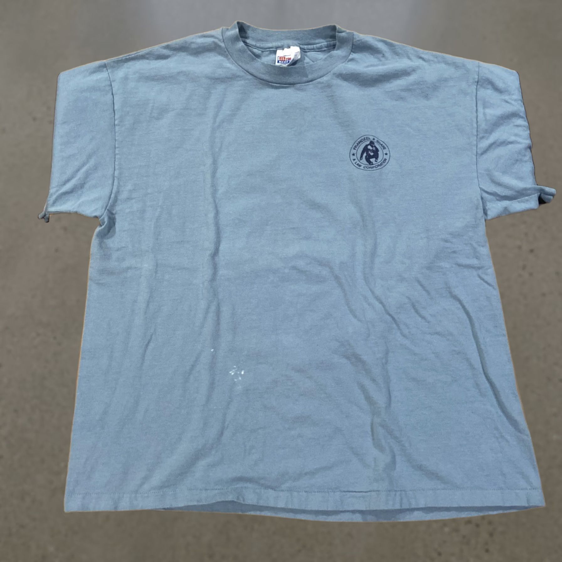 Hanes VINTAGE Gorilla Shirt XL 90s 00s Y2k Frandzel & Share Single Stitch Blue Hanes T-Shirt Men Size US XL / EU 56 / 4 - 1 Thumbnail