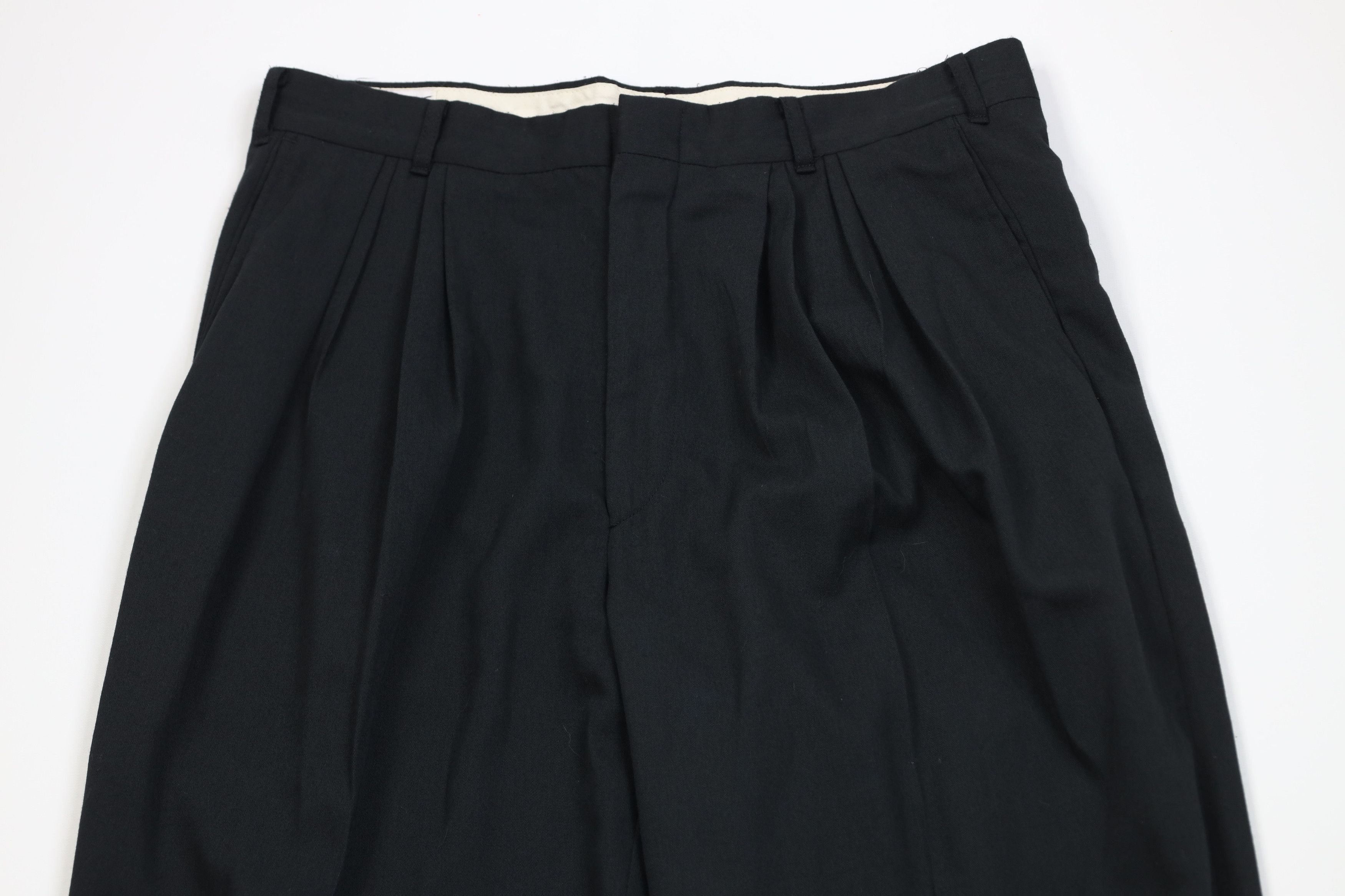 Vintage Vintage 90s Gabardine Blend Wide Leg Chino Pants Black USA Size US 32 / EU 48 - 2 Thumbnail