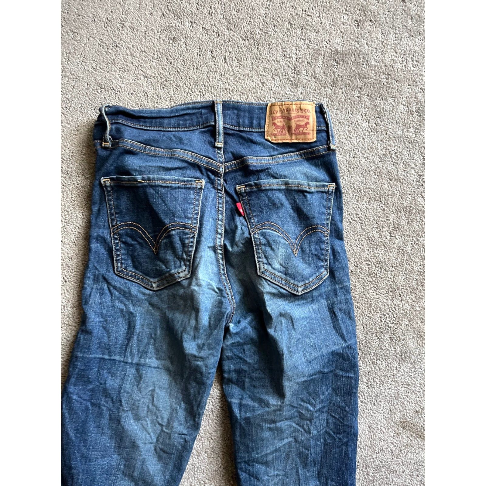 Levi's Levi's Mile High Super Skinny Jeans Womens 29 (26W x 28L) Blue High Rise Stretch Denim Size 29" - 2 Thumbnail