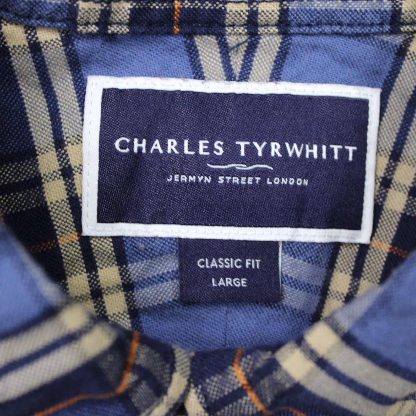 Charles Tyrwhitt Charles Tyrwhitt Shirt Mens Large Blue/Yellow Classic Fit Long Sleeve Flannel Size US L / EU 52-54 / 3 - 5 Thumbnail