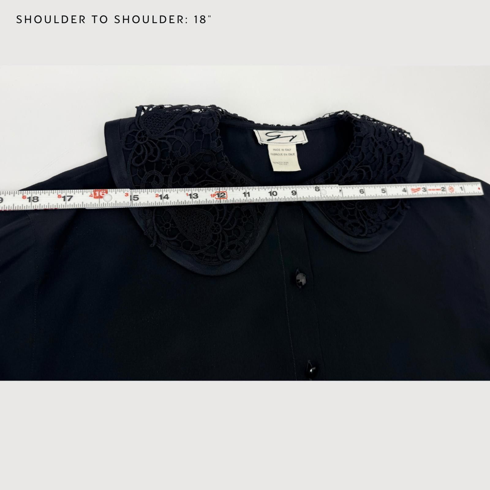 Unknown London Vintage 100% Silk Peter Pan Collar Blouse Italian 90s Size M / US 6-8 / IT 42-44 - 8 Thumbnail