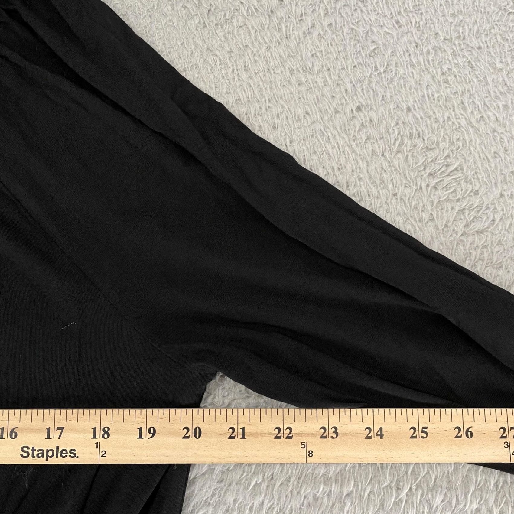 J. Jill J. Jill Blouse Womens Large Black 3/4 Sleeve Ruffle Boho Scoop Neck Top Casual Tunic Blouse with Smocked Details - Womens Size L / US 10 / IT 46 - 5 Thumbnail