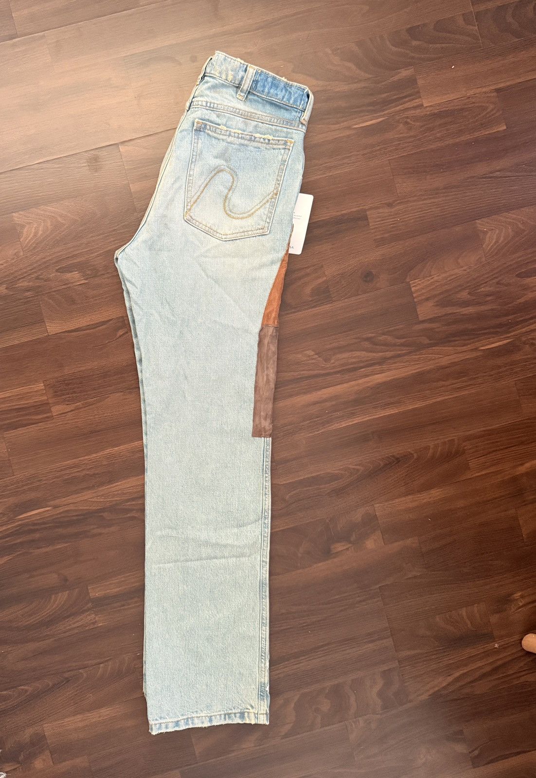 ERL ERL Leather Patchwork Jeans Size US 29 - 7 Thumbnail