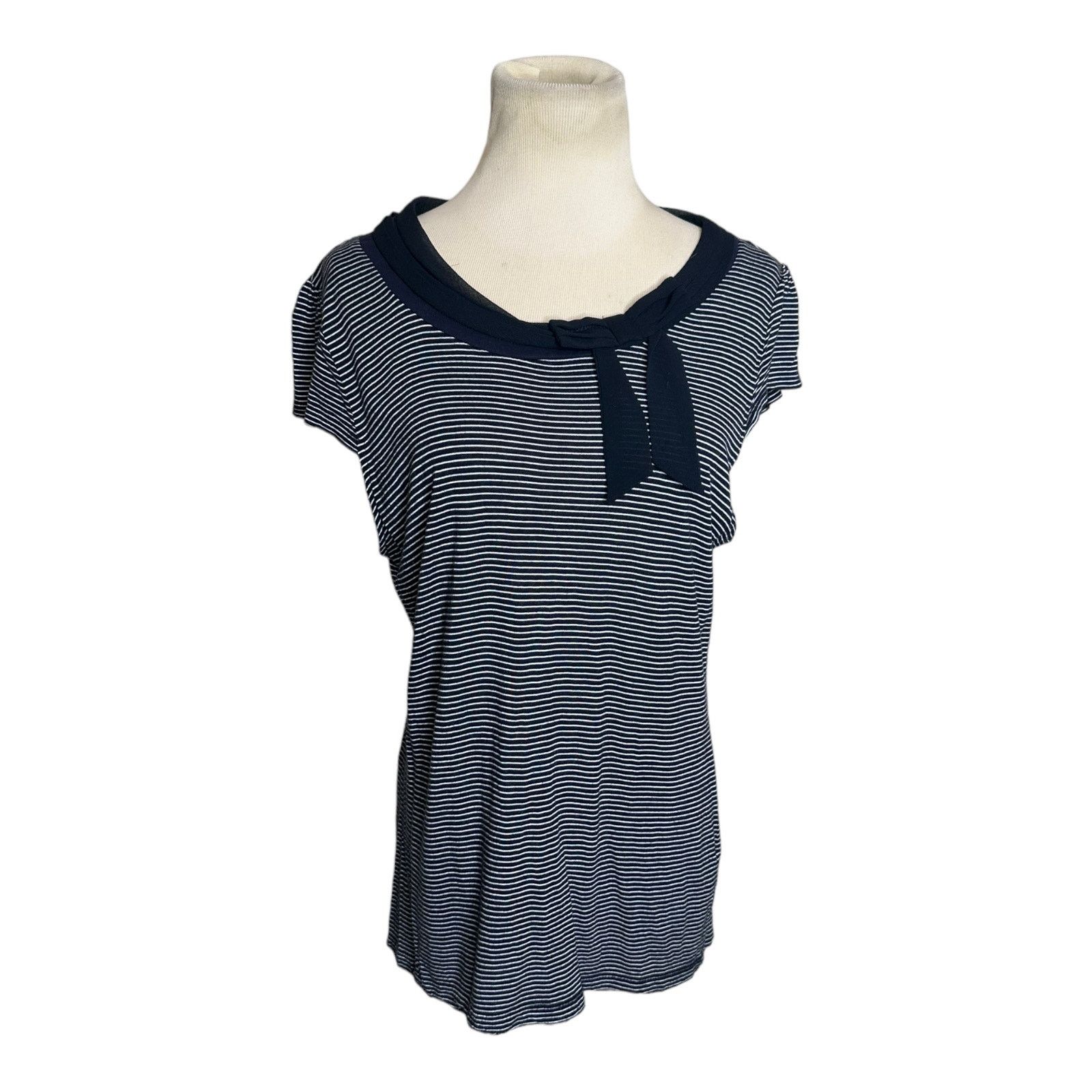 H&M H&M striped short sleeves boat neck top size Large Size L / US 10 / IT 46 - 11 Thumbnail