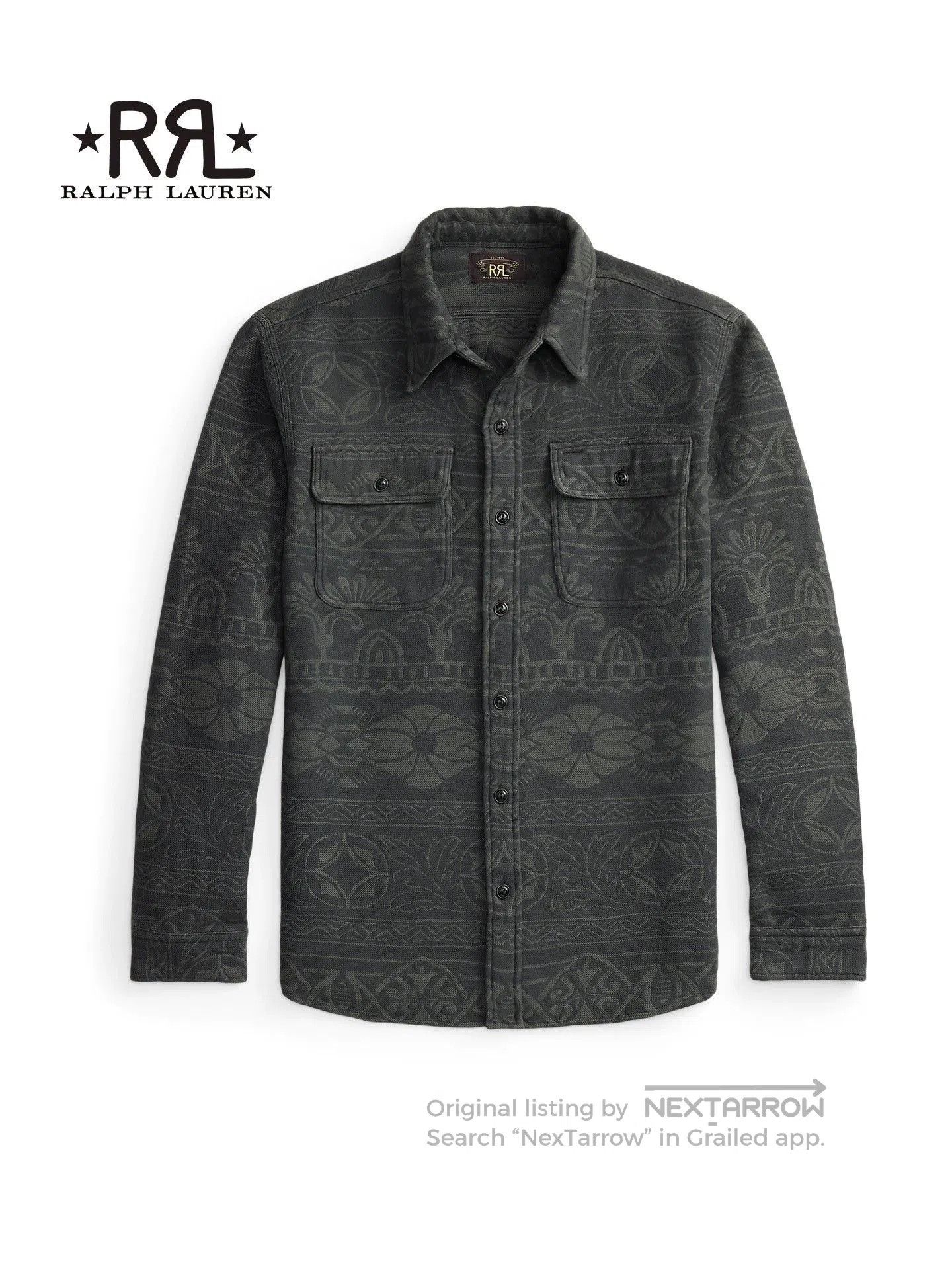 RRL Ralph Lauren RRL 2026 Spring Jacquard Cotton Work Shirt. Size US M / EU 48-50 / 2 - 1 Thumbnail