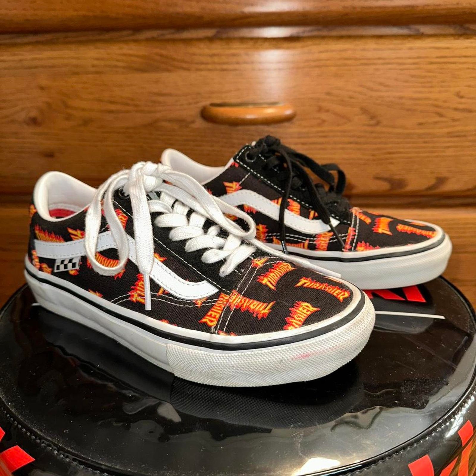Vans Old Skool Flame Thrasher Shoes Flames VANS X Thrasher Old