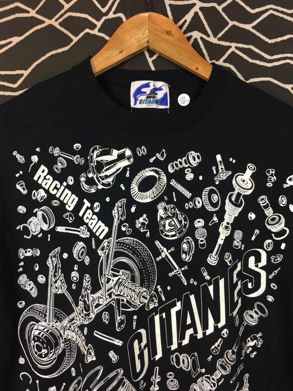 Vintage Vtg Gitanes Paris Racing Team Technical Schematic Tee Size L Size US L / EU 52-54 / 3 - 3 Thumbnail