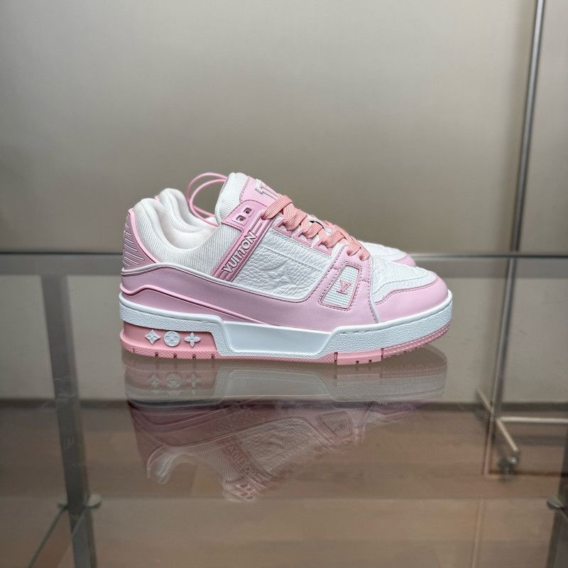 Louis Vuitton Louis Vuitton Trainer Leather Sneakers in Rose Pink -2508 Size US 5 / EU 37 - 6 Thumbnail