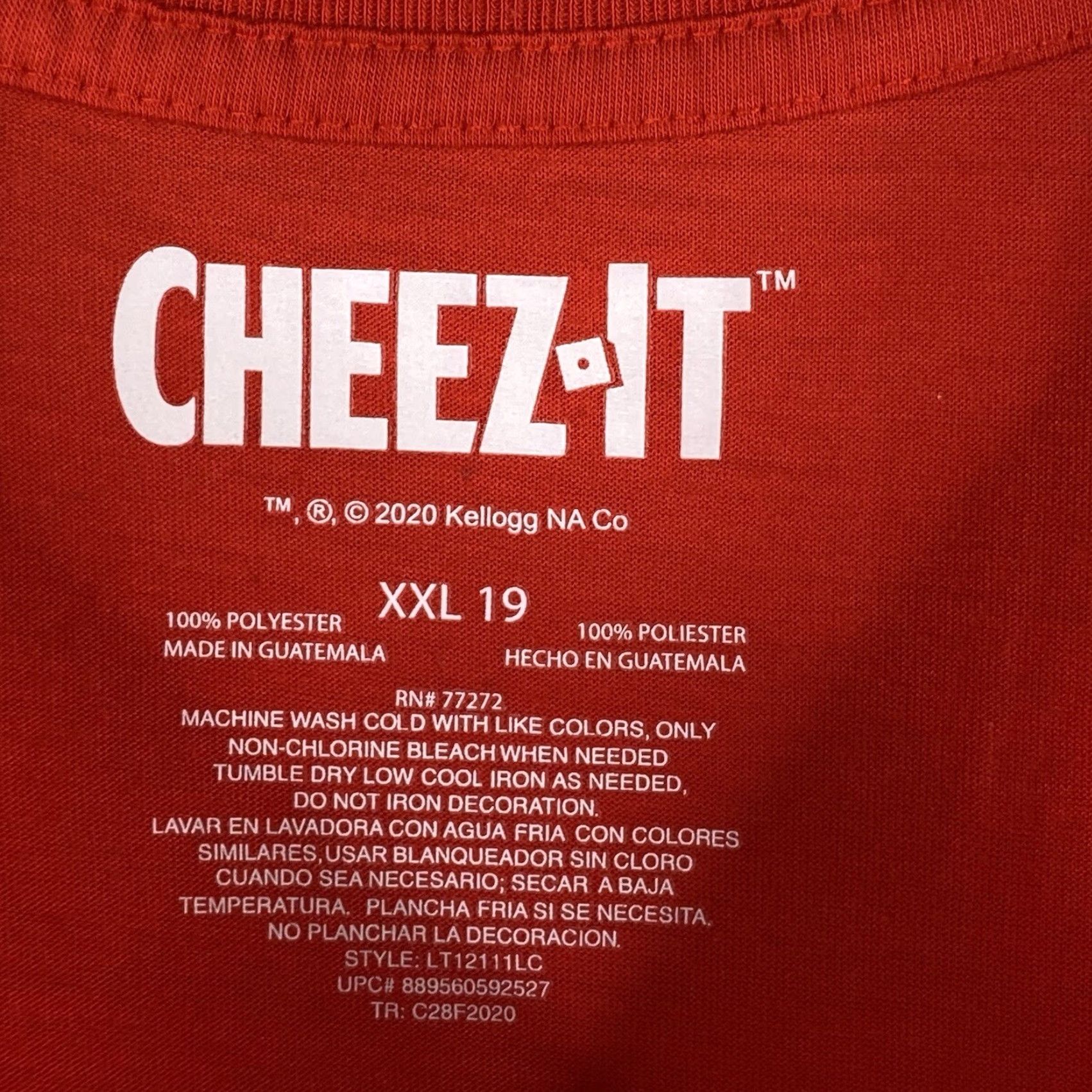 Vintage Kellogg's Cheez-It Classic Logo T Shirt Red 2XL Womens Jr Sz 19 High Low Hem Short Sleeve Shirt Mens Girls Womens Size XXL / US 16-18 / IT 52-54 - 3 Thumbnail