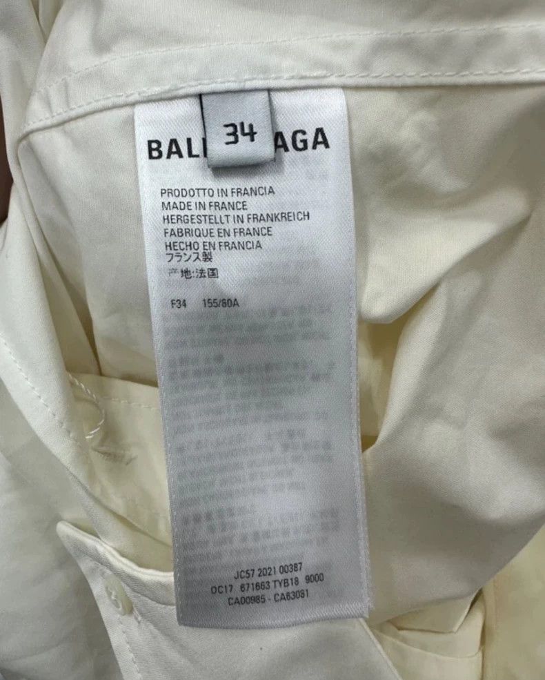 Balenciaga Balenciaga size 34 Embroidery on the chest of white silhou Size S / US 4 / IT 40 - 5 Thumbnail