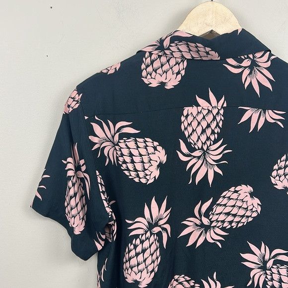 Sandro SANDRO Pineapple-print Relaxed-fit Crepe Shirt In Black xs Size US XS / EU 42 / 0 - 13 Thumbnail