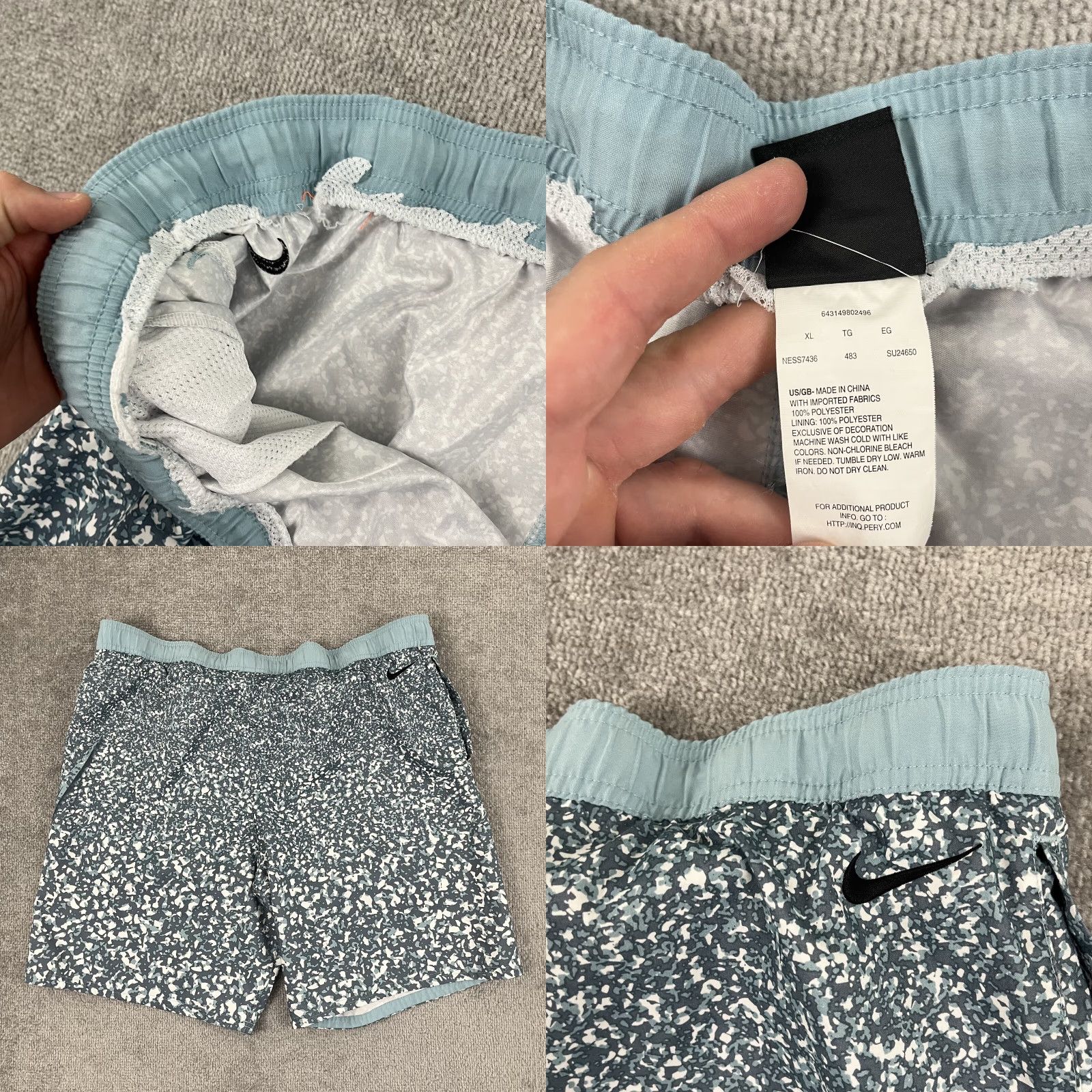 Nike Nike Shorts Mens XL Multicolor 9" Linerless Board Surf Geometric Camouflage Swim Trunks Size US 36 / EU 52 - 8 Thumbnail