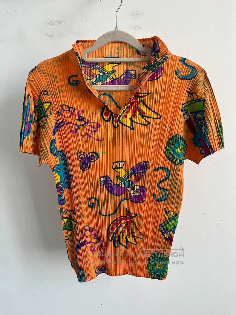 Issey Miyake Issey Miyake Orange Short Sleeve Size L / US 10 / IT 46 - 1 Thumbnail