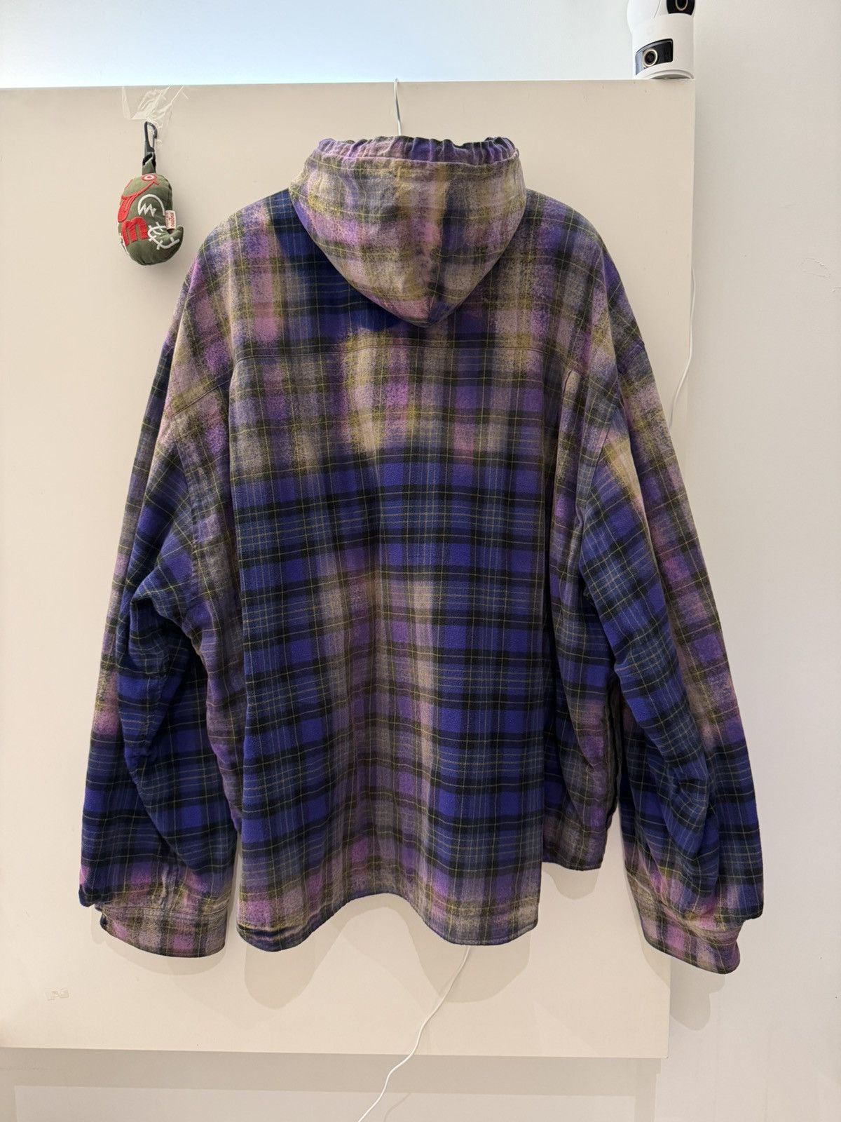 Balenciaga Balenciaga Plaid Hooded Shirt Jacket Purple Size XS Size US XS / EU 42 / 0 - 2 Thumbnail