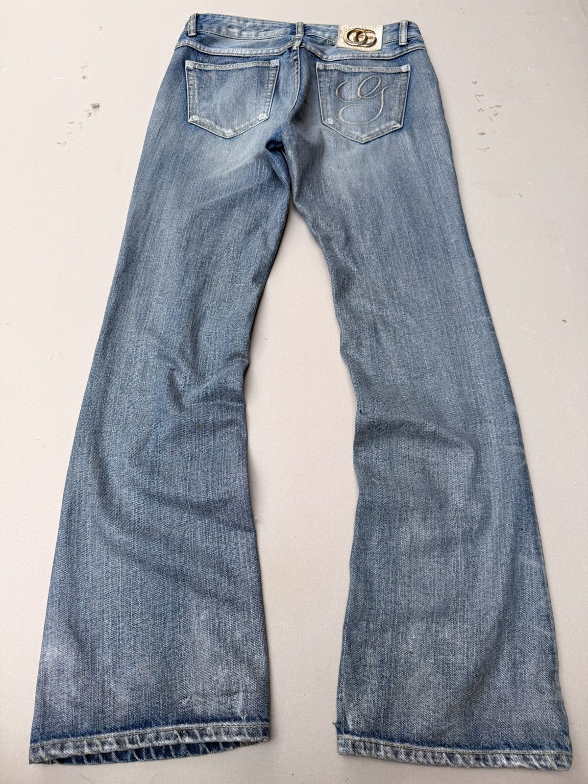 Japanese Brand GREAY GATSBY silver wax flare jeans Size US 32 / EU 48 - 2 Thumbnail