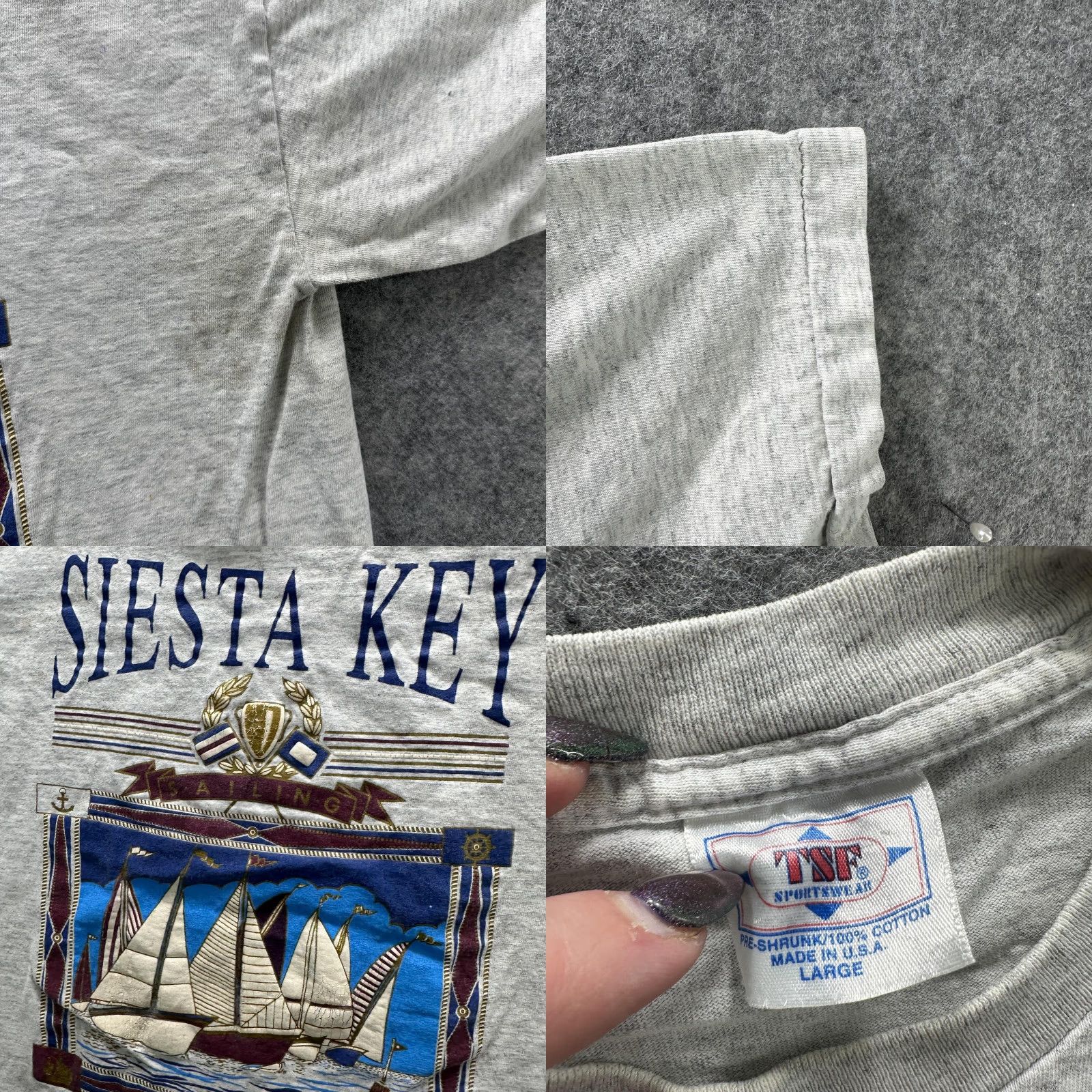Vintage VINTAGE Siesta Key Regatta Shirt Mens Large Gray Sailing Graphic Tee USA 90s SS Size US L / EU 52-54 / 3 - 8 Thumbnail