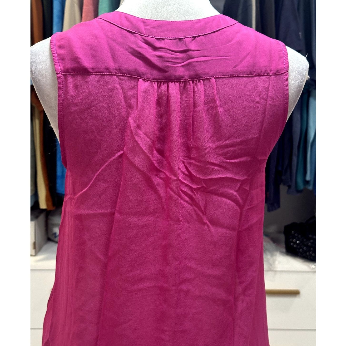 American Eagle Outfitters American Eagle Bright Fuchsia Button Down Sleeveless S Size S / US 4 / IT 40 - 5 Thumbnail