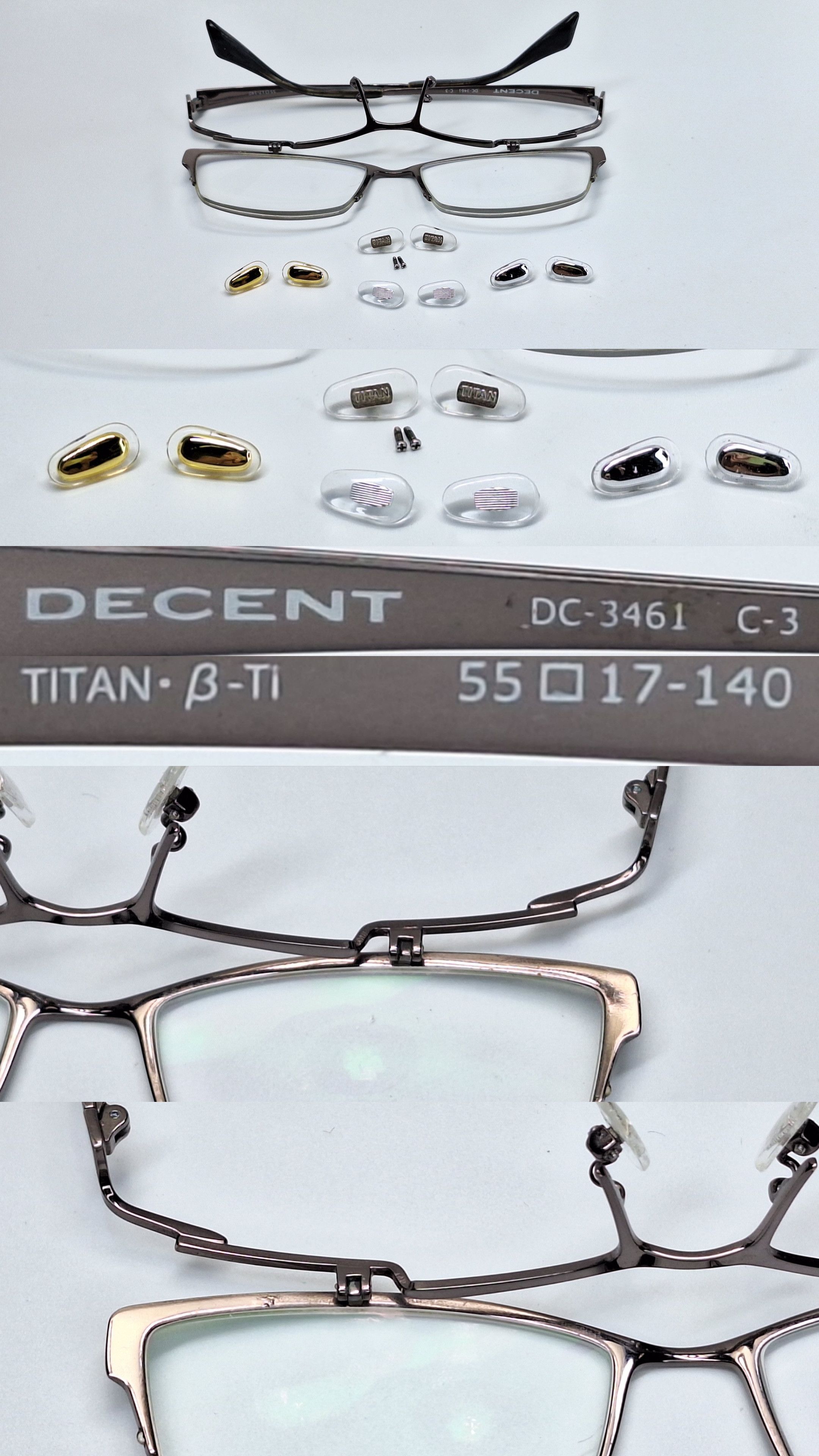 Vintage DECENT DC-3461 Hasegawa Sabae Titanium Flip-Up Eyeglass Size ONE SIZE - 7 Thumbnail