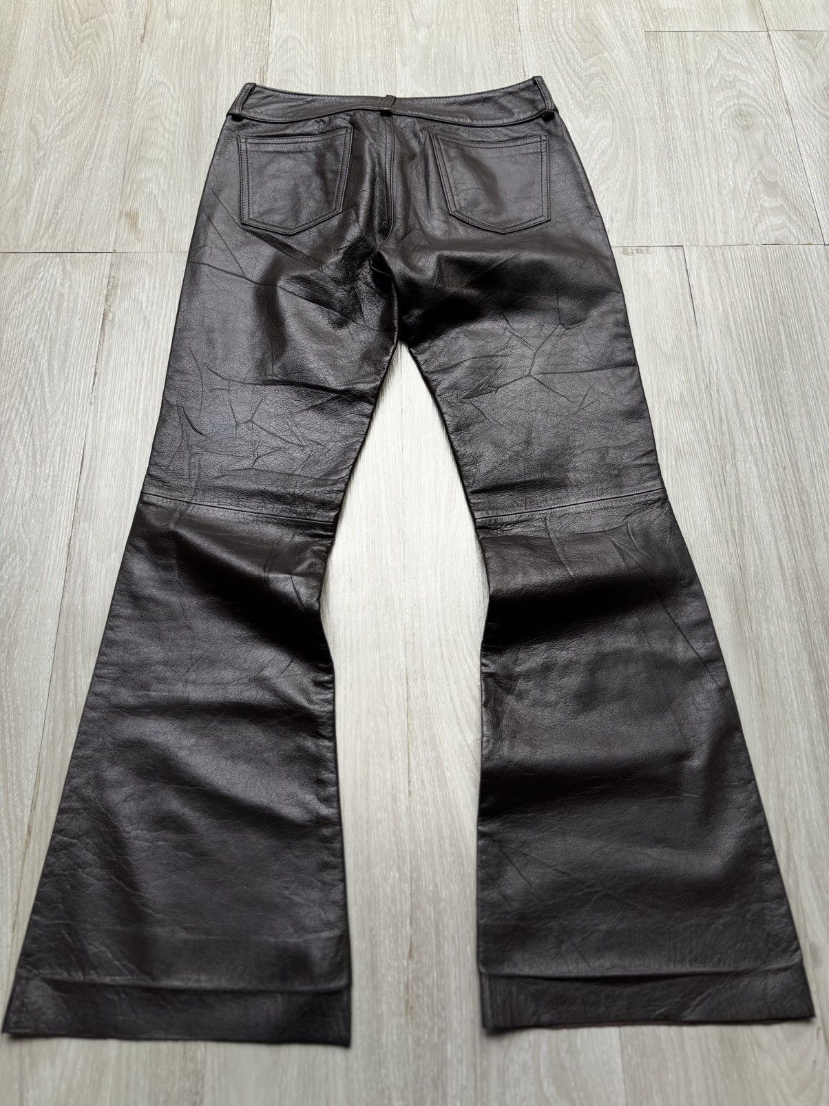 Japanese Brand VERTGARMENTS leather flare pants Size US 26 / EU 42 - 5 Thumbnail