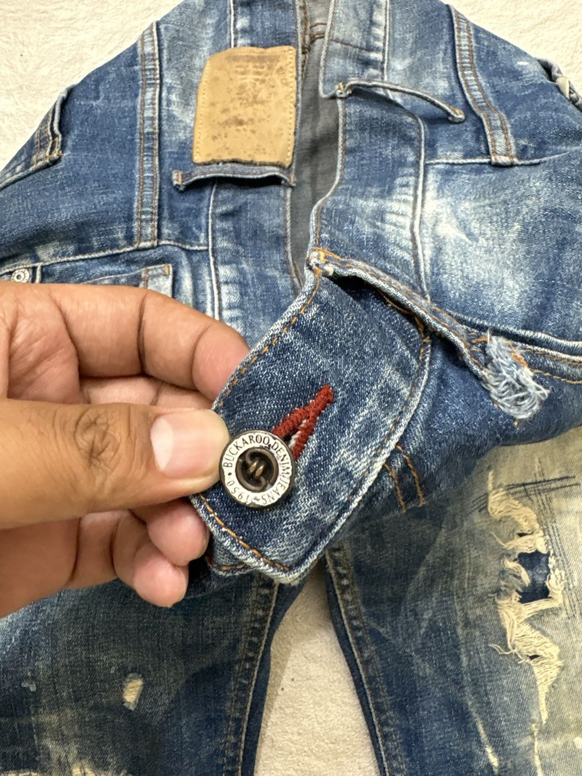 Kapital 2000s Buckaro Sasiko distrashed japan denim Size US 35 - 4 Thumbnail