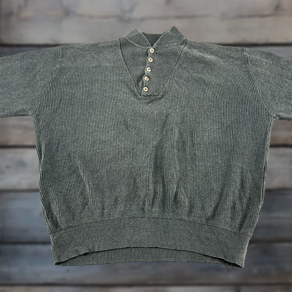 Vintage VINTAGE REI Sweater Mens XL Green Pullover 5 Button Ribbed Cotton Military 90s 80s 90s Mens Size US XL / EU 56 / 4 - 1 Thumbnail