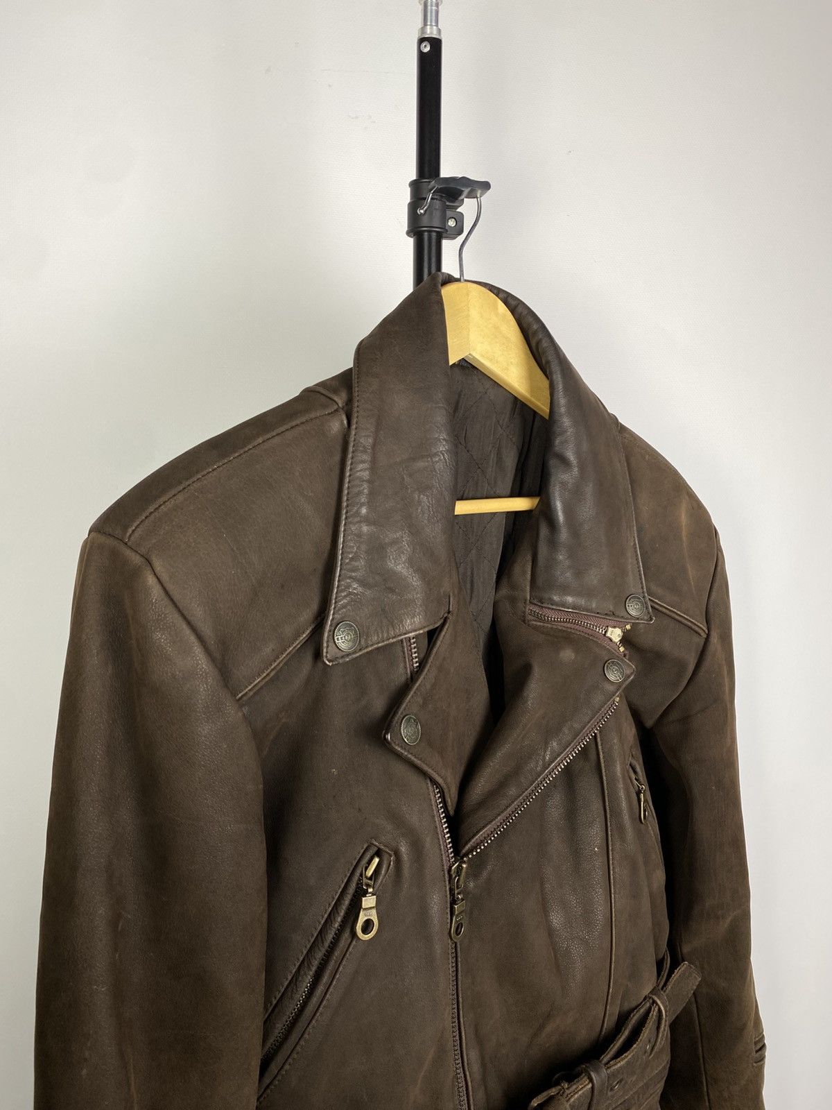 Leather × Vintage Vintage Genuine Leather MOTO Bomber Jacket Rock Punk Size US S / EU 44-46 / 1 - 3 Thumbnail