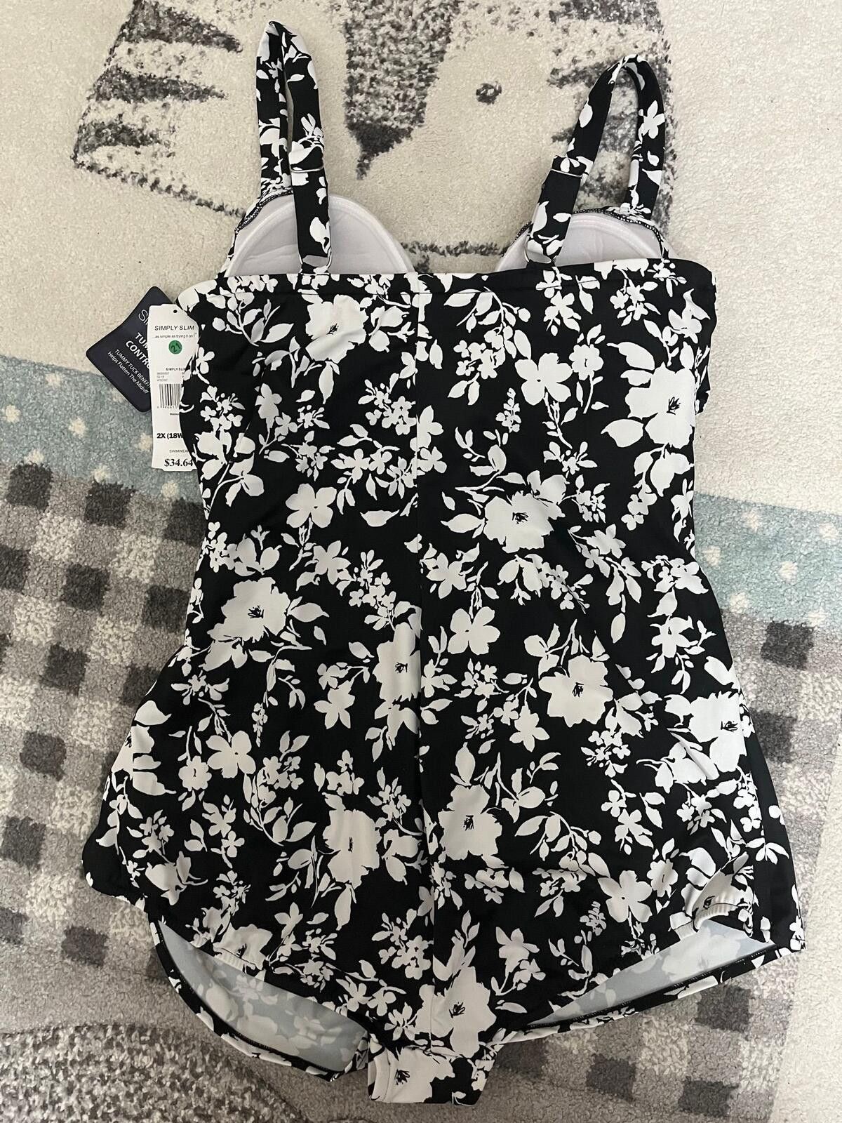 Other Simply Slim 2X Tummy Control One Piece Swimsuit Size ONE SIZE - 4 Thumbnail